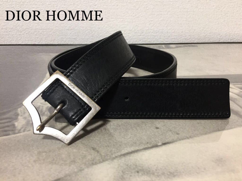 売り最安価格 ディオールオム レザーDバックルベルト 80 dior homme