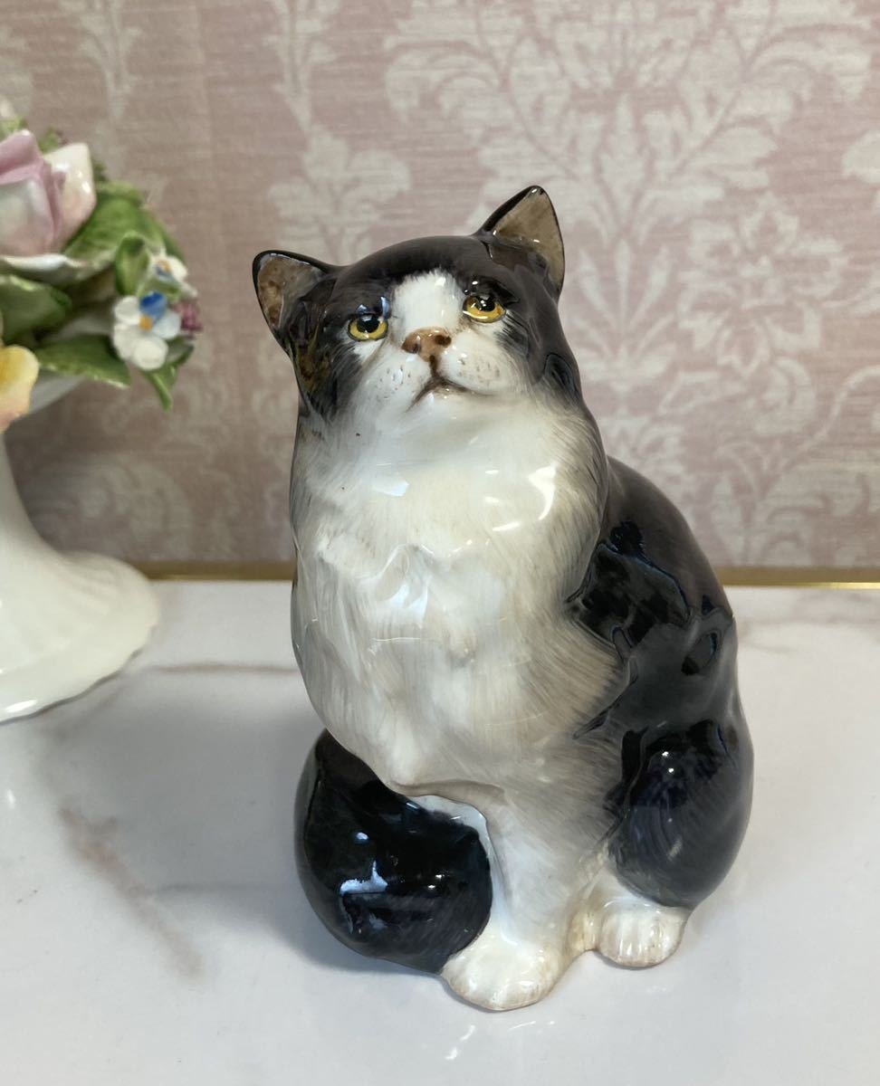 超安い】 陶器 キャット フィギュリン 黒猫 ロイヤルドルトン 置物 美