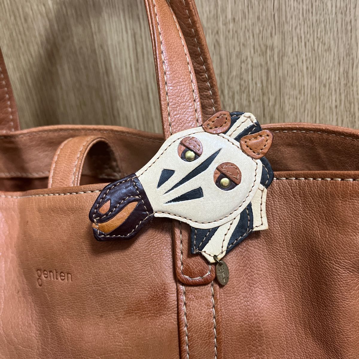 genten ゲンテン ゴートヌメ 焦がし加工 トートバッグ ハンドバッグ
