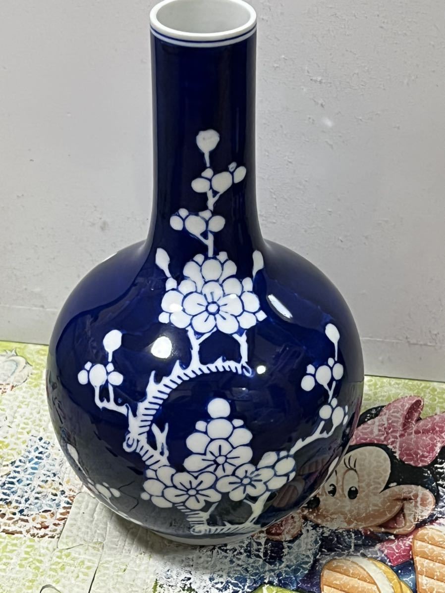 中国文革期【景徳鎮製】官窯 冰梅花瓶 花図花瓶 花鳥文 景徳鎮 唐物 中国景徳鎮窯 中国美術_画像5