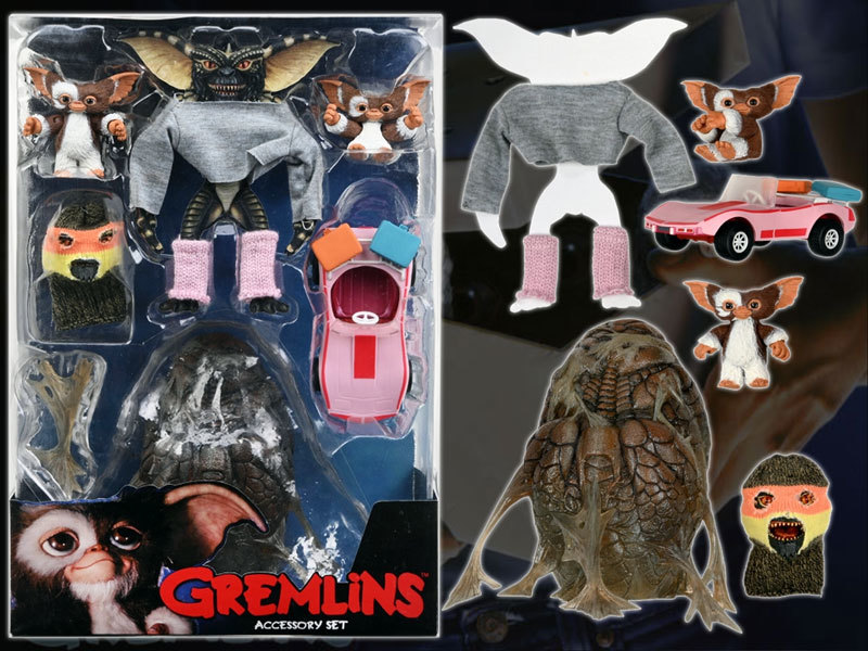 グレムリン/NECAアクションフィギュアシリーズ/アルティメット・アクセサリーセット/GREMLiNS/ギズモ/服/車/サナギ繭/目出し帽/ミニカー