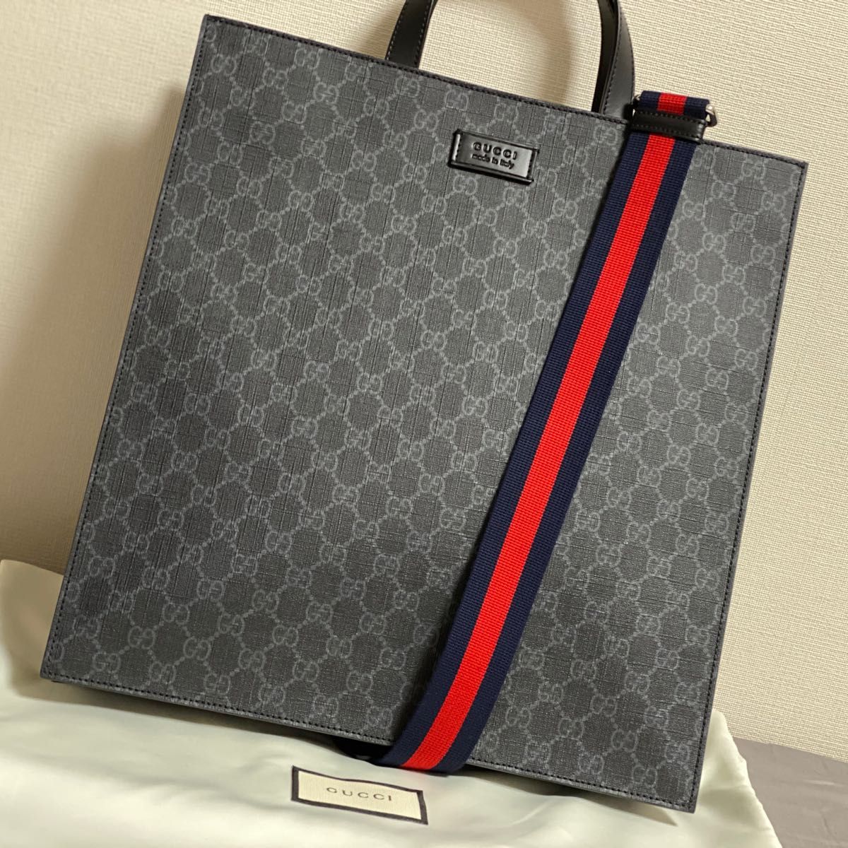 【極美品】GUCCI グッチ メンズ トートバッグ GGスプリーム 国内正規品