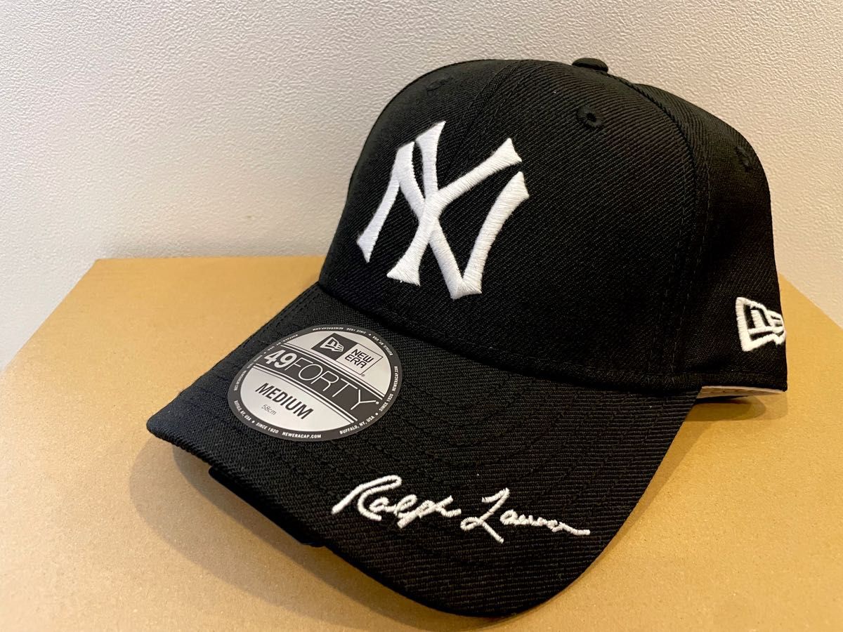 ラルフローレン New Era ヤンキース キャップ 黒 M新品未使用 メンズ