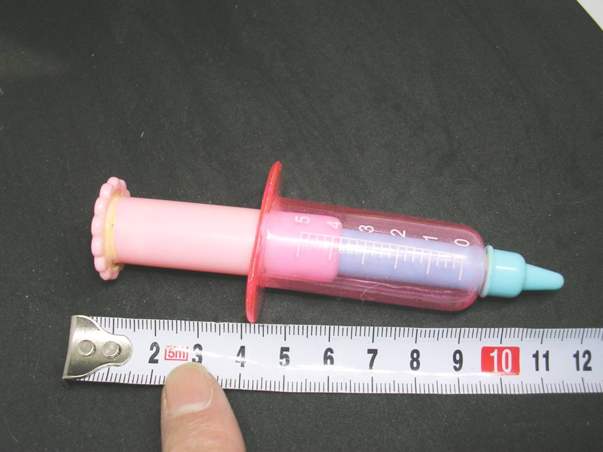 キティちゃん注射器型おもちゃ（少々汚れ有り）使用感有り_画像5