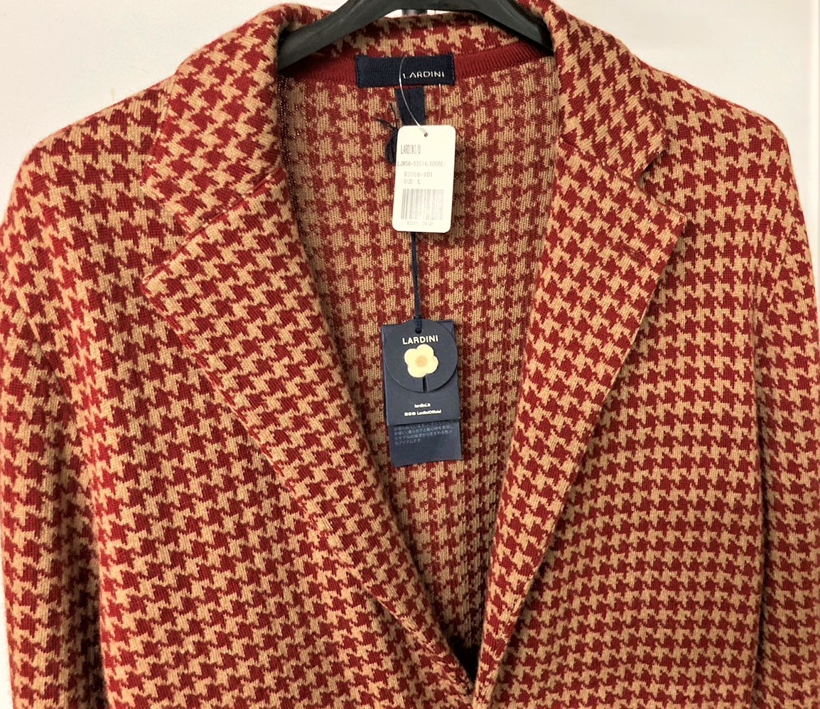 LARDINI(ラルディーニ) ニットジャケット Lサイズ イタリア製 エンジ