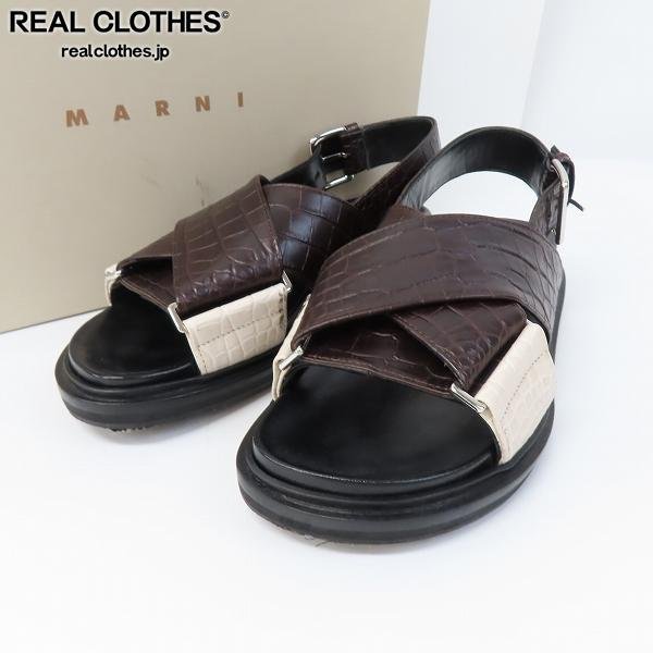 MARNI/マルニ FUSSBETT /フスベット クロコ型押し クロスベルト