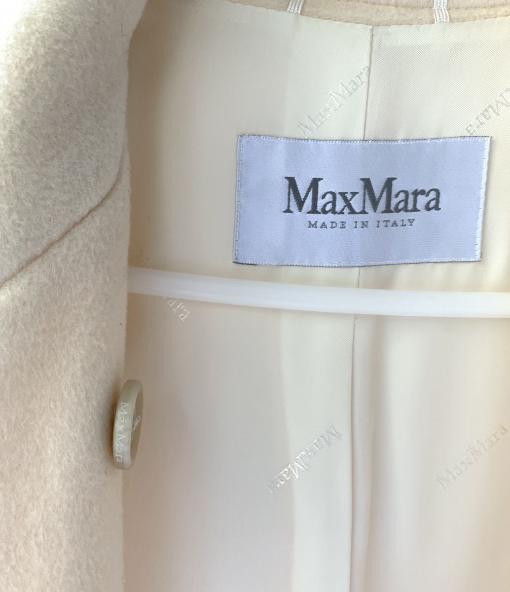 ★未使用極美品★ 超高級 マックスマーラ Maxmara イタリア製 ヴァージンウール×カシミア 定価20万以上/50%off クリーム色 40サイズ (M~L)_画像10