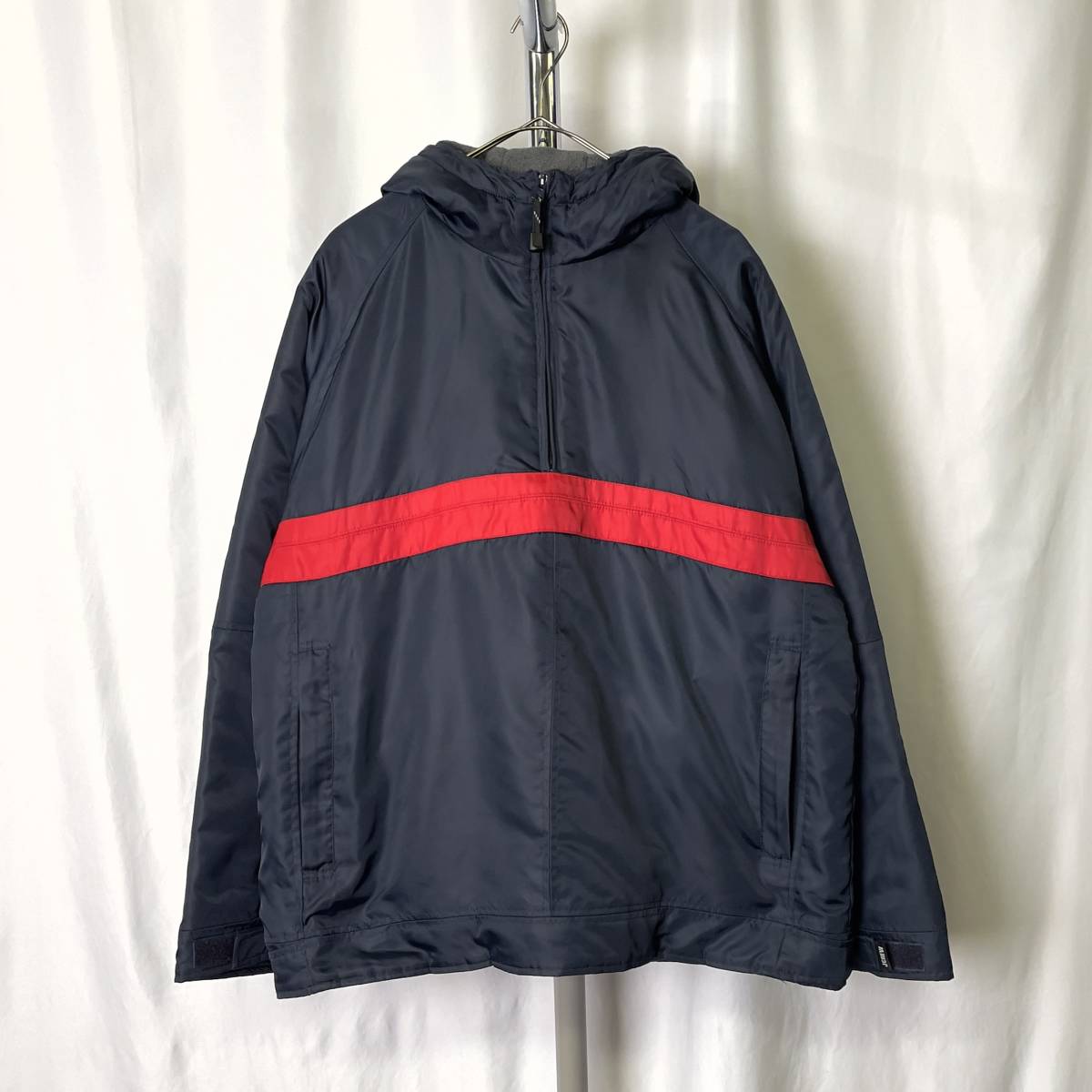 90s J.CREW アノラック ナイロン フリース 中綿 ジャケット S ビッグサイズ プルオーバー ジェイクルー 80s 00s 古着 オールド ビンテージ