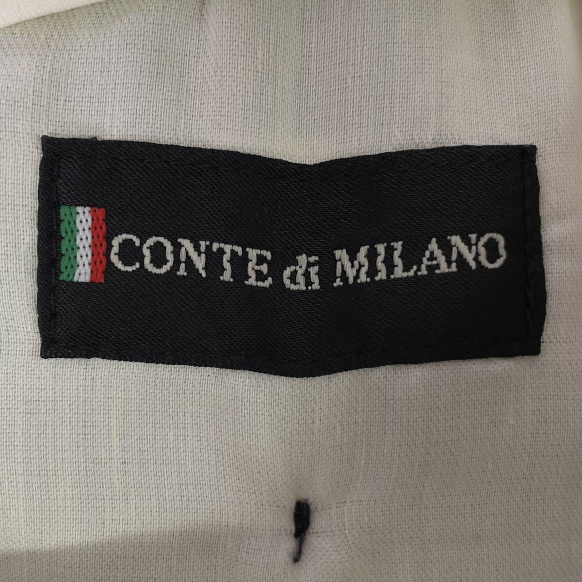 90s CONTE di MILANO 太畝 3タック ワイド レーヨン デザイン スラックス W32×L30 ネイビー ドミニカ製 80s 00s 古着 オールド ビンテージの画像5