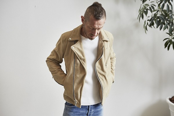 当季大流行 Herman Ron FOR EXCLUSIVE ロンハーマン ジャケット ライダース ダブル バンソン VANSON スエード 2016AW ベージュ レザー 男性用 当季大流行 Herman Ron FOR EXCLUSIVE ロンハーマン ジャケット ライダース ダブル バンソン VANSON スエード 2016AW ベージュ レザー 男性用