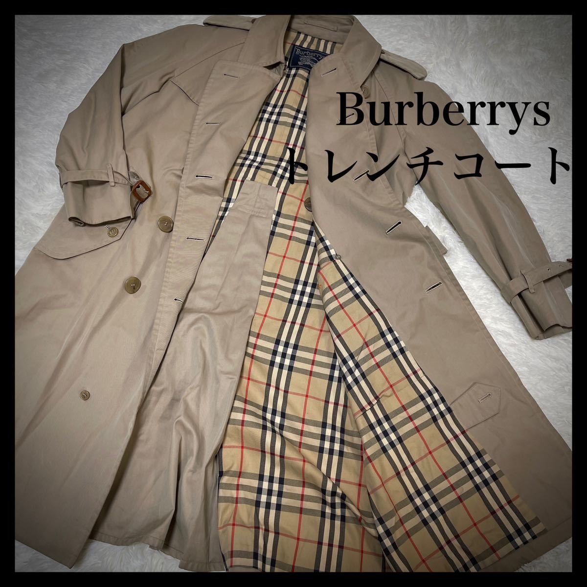 豪華で新しい 希少 BURBERRYバーバリーメガチェック デカ襟Aライン スプリングコート