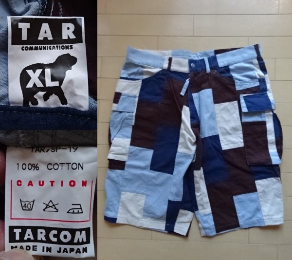 デッドストック【T A R COMMUNICATIONS】15th パッチワーク カーゴショーツ SIZE:XL (tarcom,tbr,ティーエーアール,submerge,サブマージ)