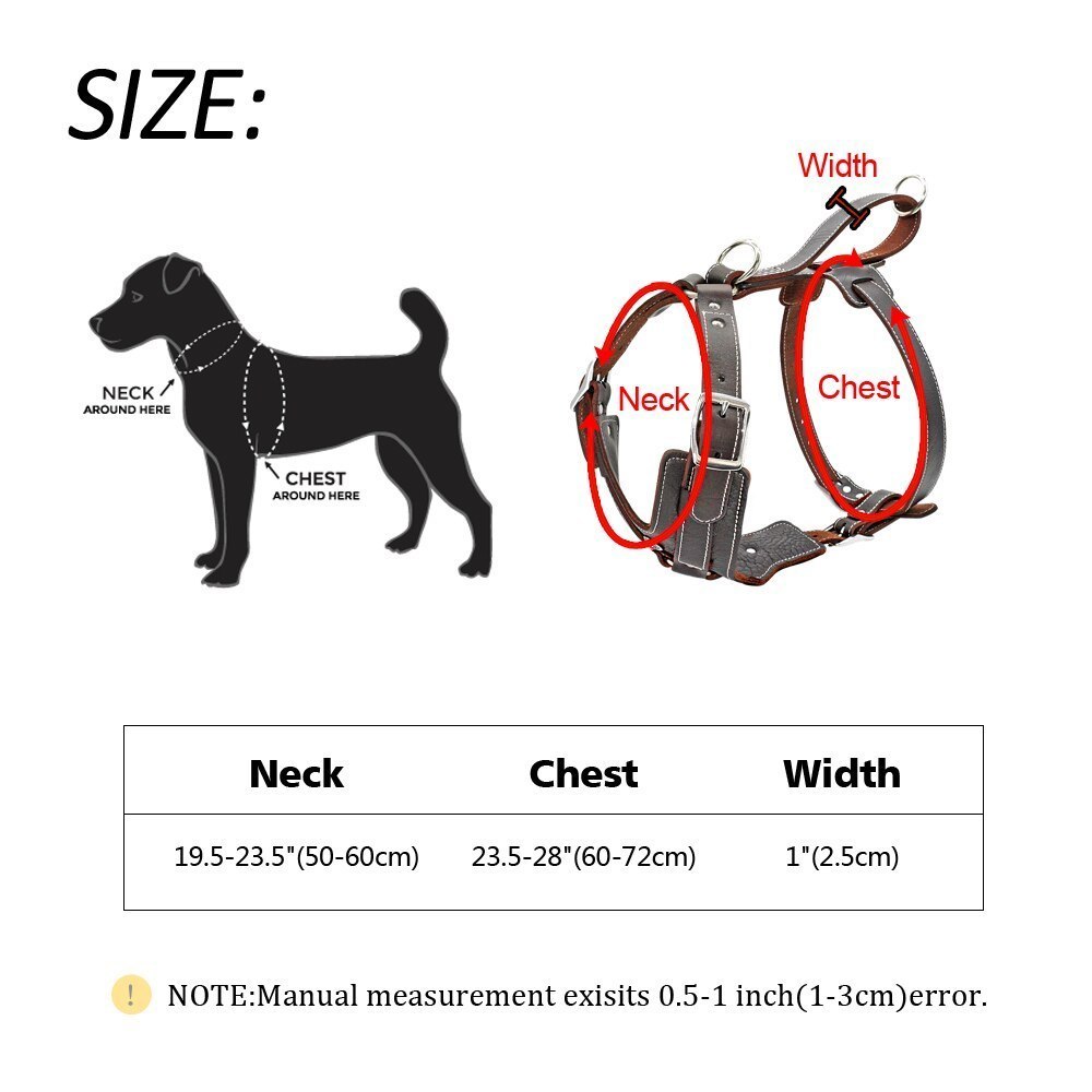 大型犬本革ハーネス耐久性のある調整可能な犬のベストハーネスクイックコントロールでハンドルペット用品用_画像6