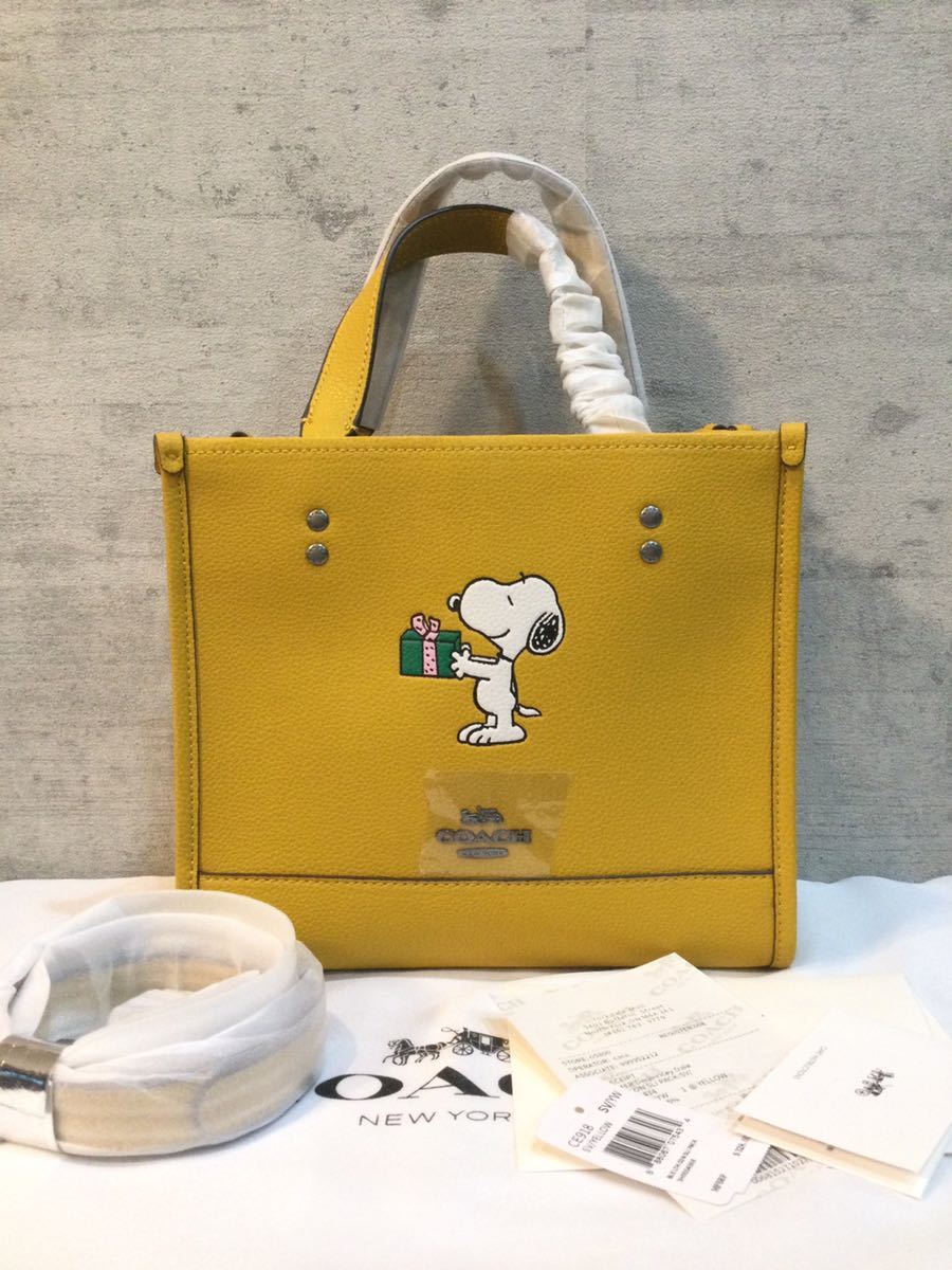 送料無料 新品 COACH コーチ coach トートpeanutsコラボ デンプシー