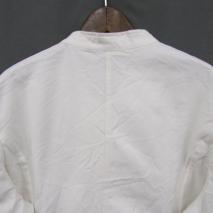 90s EURO vintage ビッグサイズ 100C XL~ MolineL コック シャツ 長袖 シェフ ホワイト ユーロ 古着 ビンテージ 2D1104の画像6