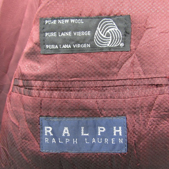 RALPH LAUREN サイズ 40R 3ボタン ウール テーラード ジャケット ブレザー ブラック ラルフローレン 古着 ビンテージ 2D1304_画像3