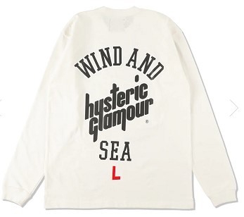HYSTERIC GLAMOUR WIND AND SEA L/S T SHIRT White L サイズ