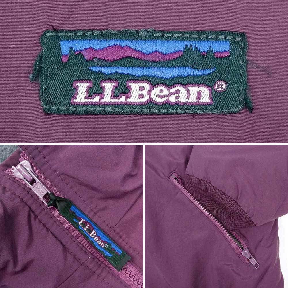 エルエルビーン L.L.Bean 90s ウォームアップジャケット USA製 ナイロン フリース シェルドシンチラ (-7641) パープル / 紫 L_画像4