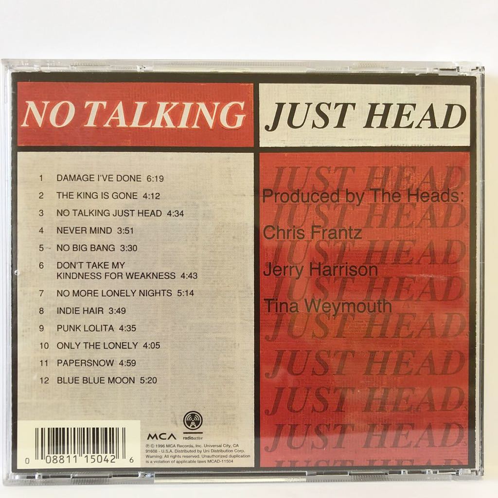 No Talking Just Head / The Heads 96年輸入盤 Talking Heads トーキングヘッズ_画像3