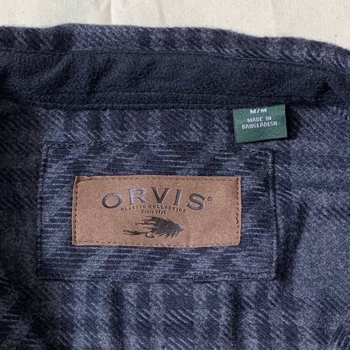 ORVIS(USA)コットンヘビーフランネルチェックシャツジャケット　チャコール