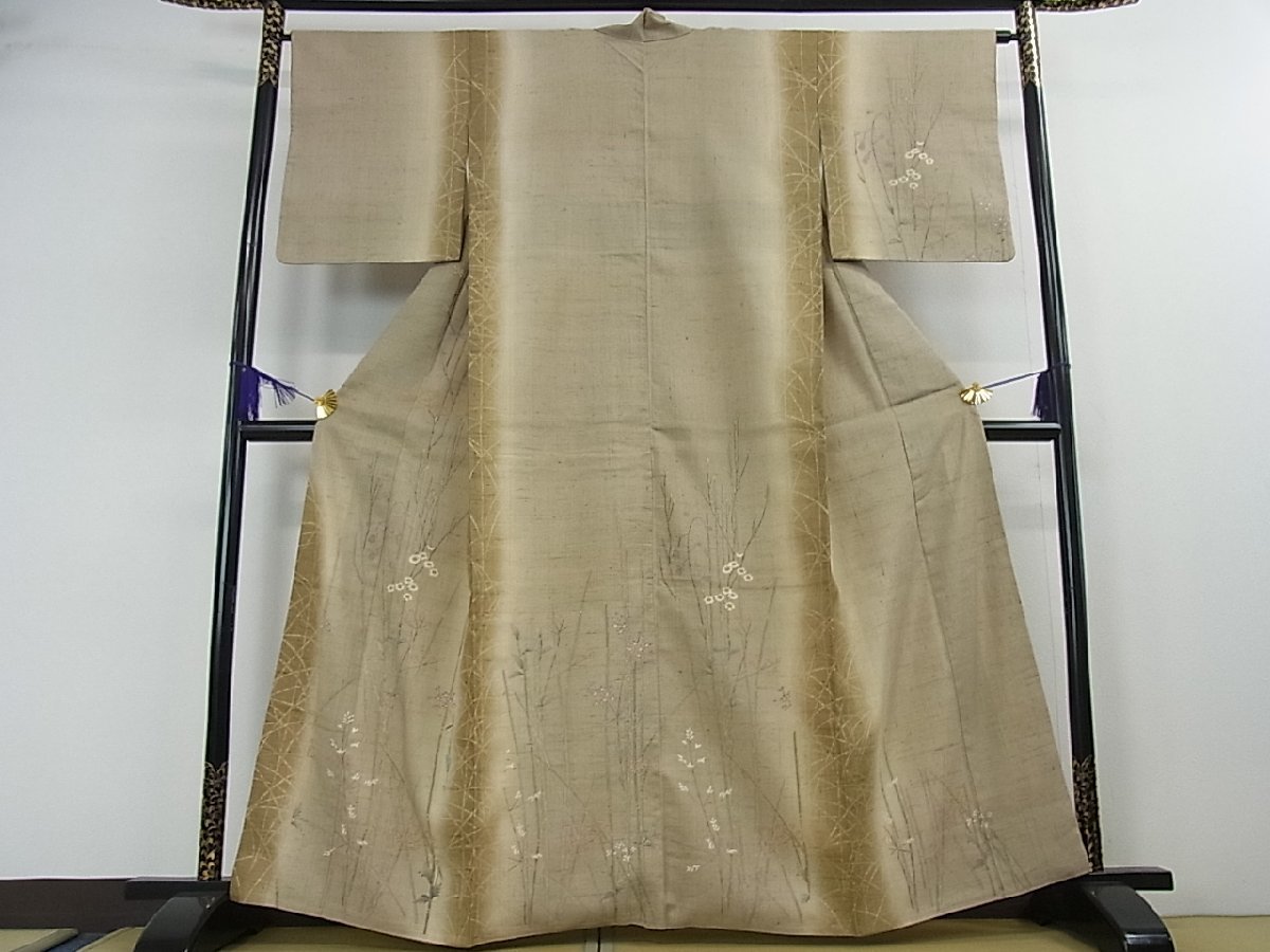 希少☆未使用品☆染織の名門・しょうざん・絞り・本藍の生紬☆紬 着物