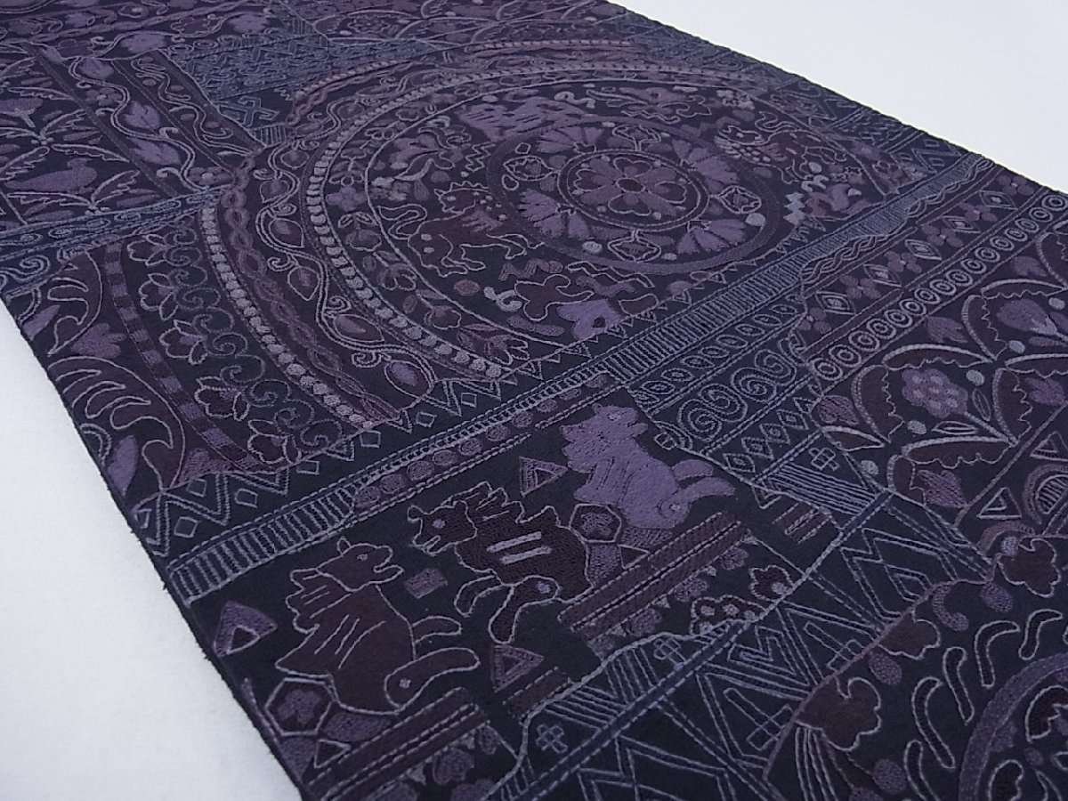 花美人着物 極上 中国三大刺繍 相良刺繍 総刺繍 六通柄袋帯 紬地 鳥獣 ...