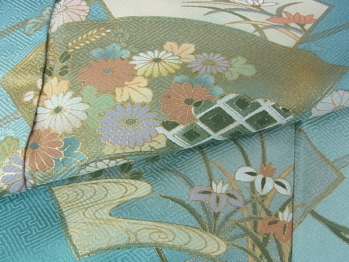 花美人着物 訪問着 地紙草花文 暈し染め 金彩 逸品 re1277