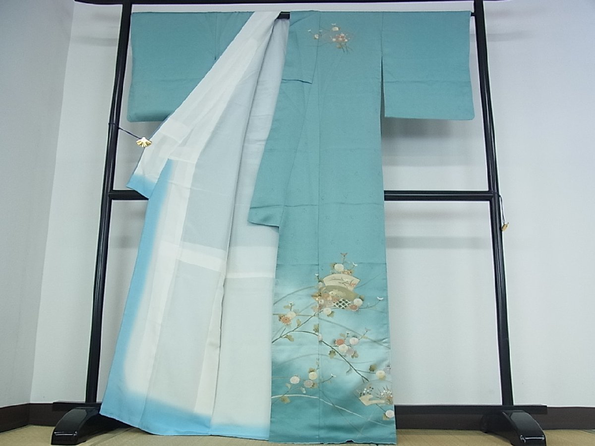 花美人着物 訪問着 地紙草花文 暈し染め 金彩 逸品 re1277