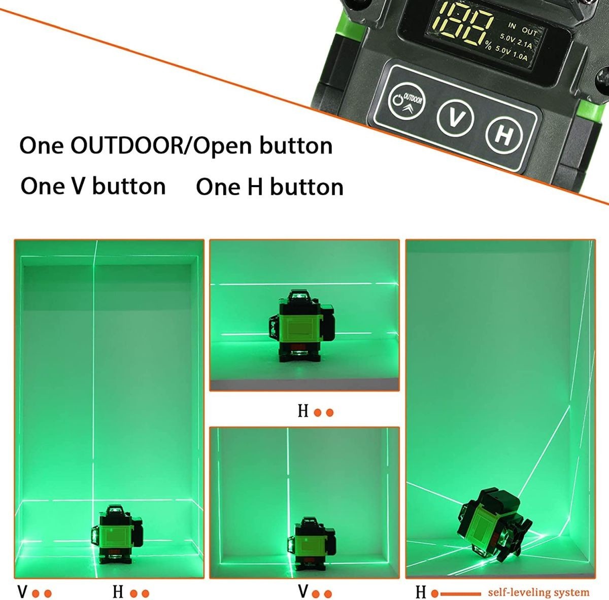16ライン グリーンレーザ ー墨出し器 リモコン付 スマホ操作 も化 水準器 日本語取扱説明書付き(注) 8