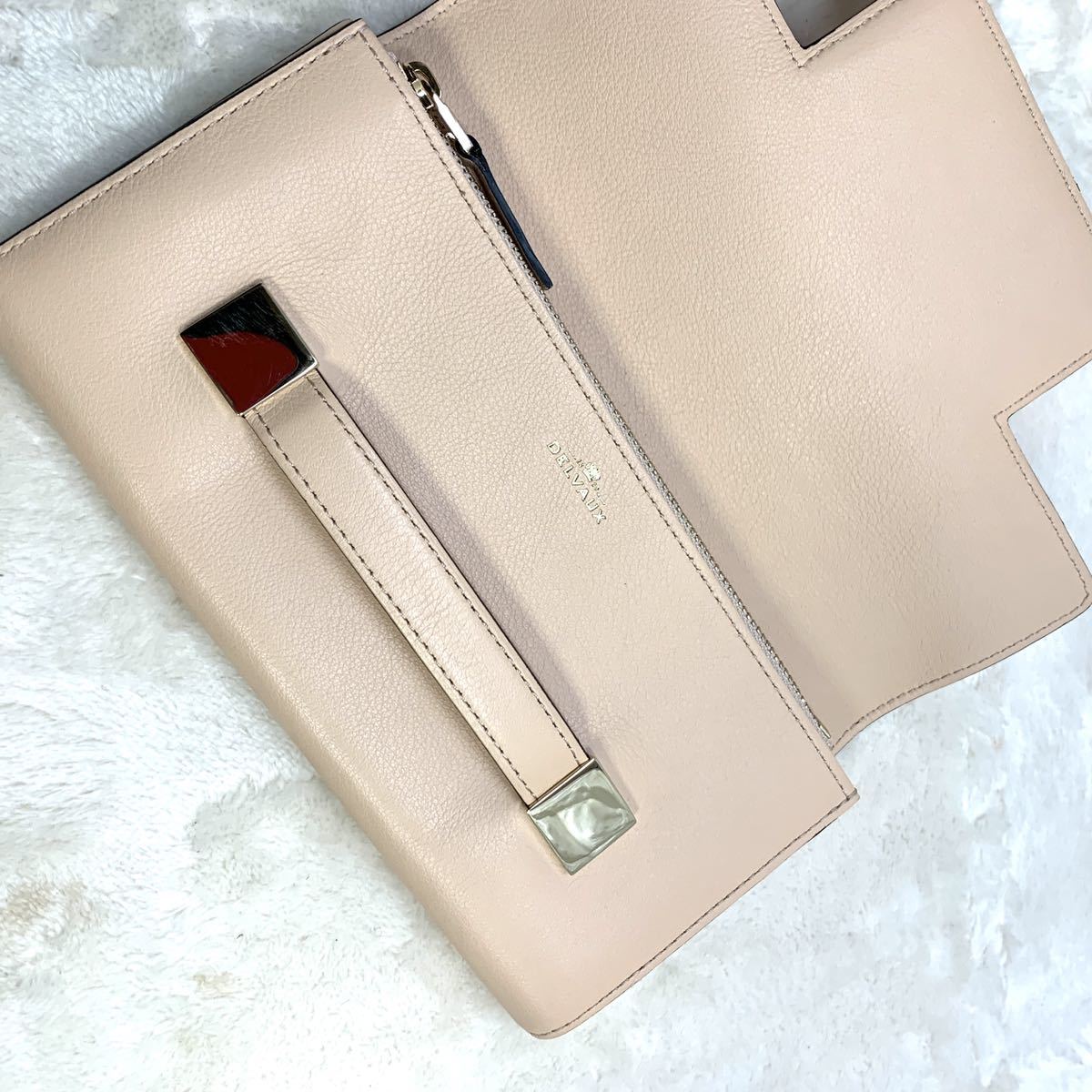 未使用 高級 デルヴォー 長財布 DELVAUX ベージュ系 牛革 | inmano.com.br
