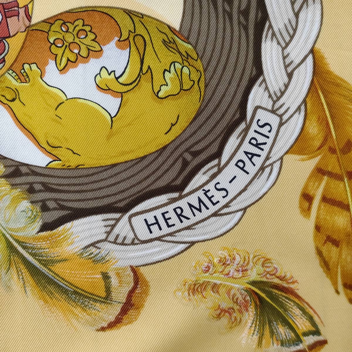 送料無料 店舗 HERMES/エルメス/スカーフ/カレ 86×88/カメオ×羽×ヒヨコ/シルク 小物