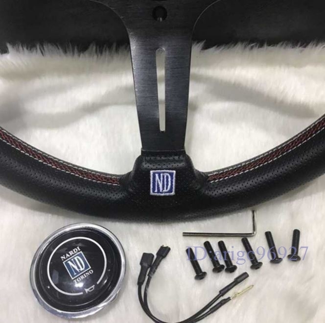 P383* new goods steering gear steering wheel PVC leather aluminium frame 14 -inch 350mm deep cone drift steering wheel circuit 