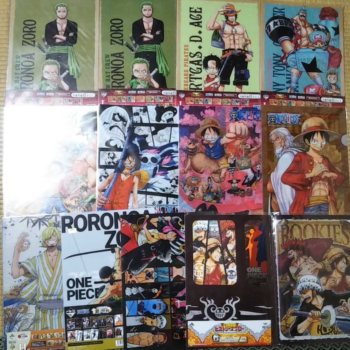 送料無料 ONE PIECE クリアファイル 一番くじ ジャンプフェスタ ルフィ ゾロ サンジ エース ロー シャンクス ナミ ロビン ワンピース_画像1