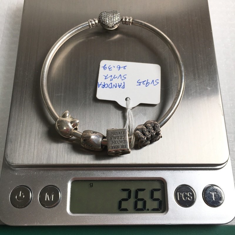PANDORA パンドラ バングル 26.3g SSILVER925 スターリング HOME SWEET HOME ALE チャームたっぷり IW212BJ04PNDR