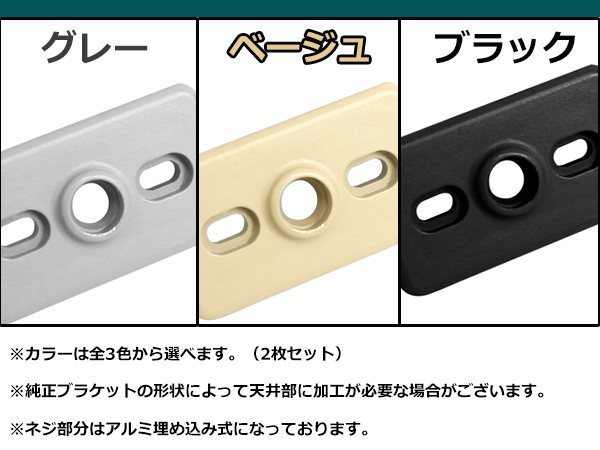 メール便送料無料 サンバイザー モニター 取付プレート 2個 グレー 長方形 サイズ 約 62mm×36mm 取付スペーサー ステー_画像3