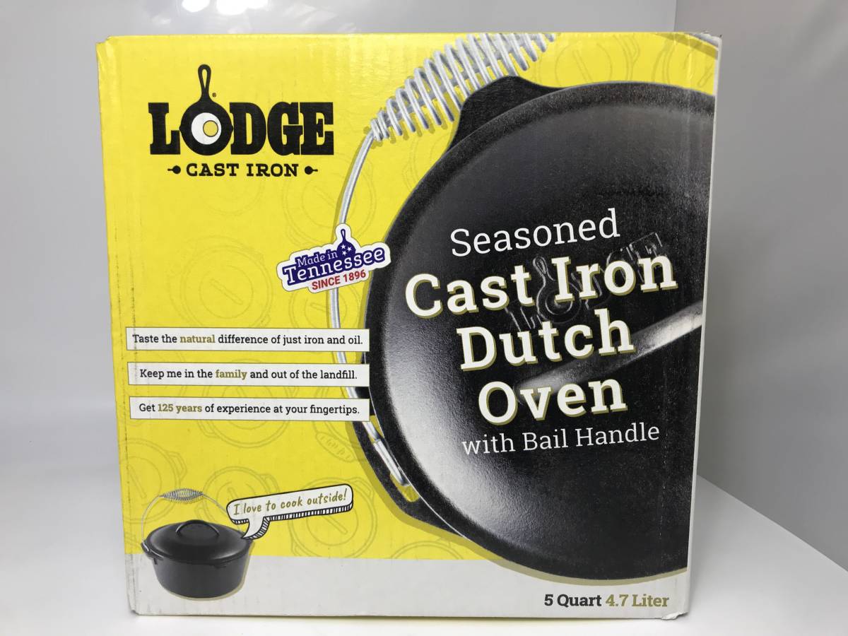 □新品 未開封 LODGE ロッジ 5QUART CAST IRON DUTCH OVEN キッチンオーブン 10 1/4インチ 型番L8DO3 ダッチオーブン IH対応 鋳鉄製