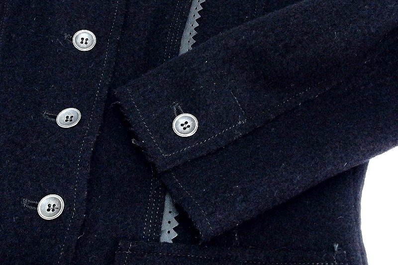 iBLUESi blues leather trim wool jacket I40 black 