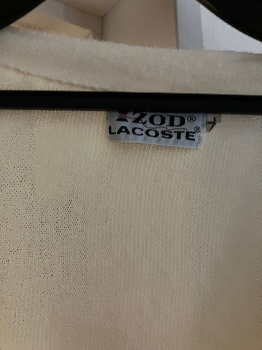 70's ラコステ カーディガン 糸巻きタグ LACOSTE 白 L あいみょん