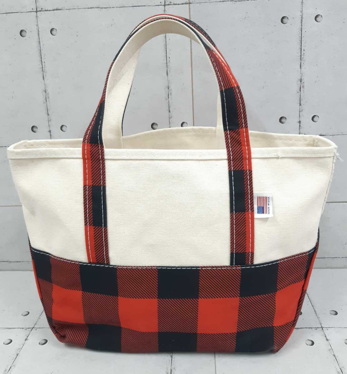 SALE！売り切り！L.L.BEAN USA製　BOAT&TOTE ハイボトム　ボート&トート　トートバッグ　エルエルビーン　チェック柄_画像2