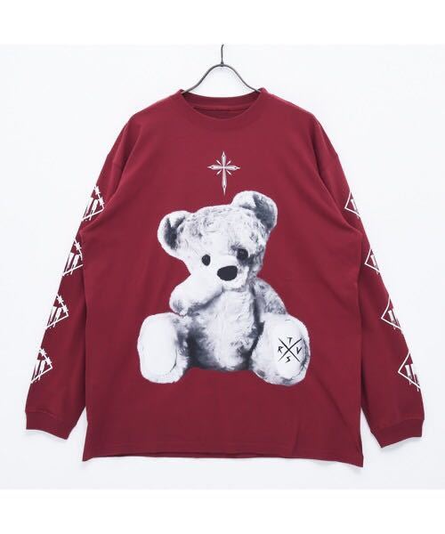 TRAVAS TOKYO furry bear クマ 熊 ロンT カットソー 赤