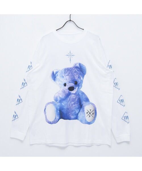 TRAVAS TOKYO furry bear クマ 熊 ロンT カットソー ホワイト Tシャツ