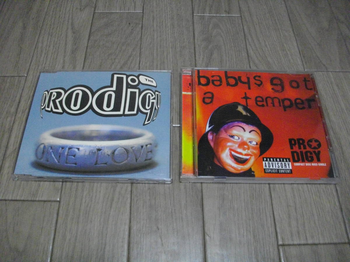 The Prodigy プロディジー CDシングル2枚セット One Love Baby`s Got A Temper Industrial インダストリアル EBM Meat Beat Manifesto _画像1