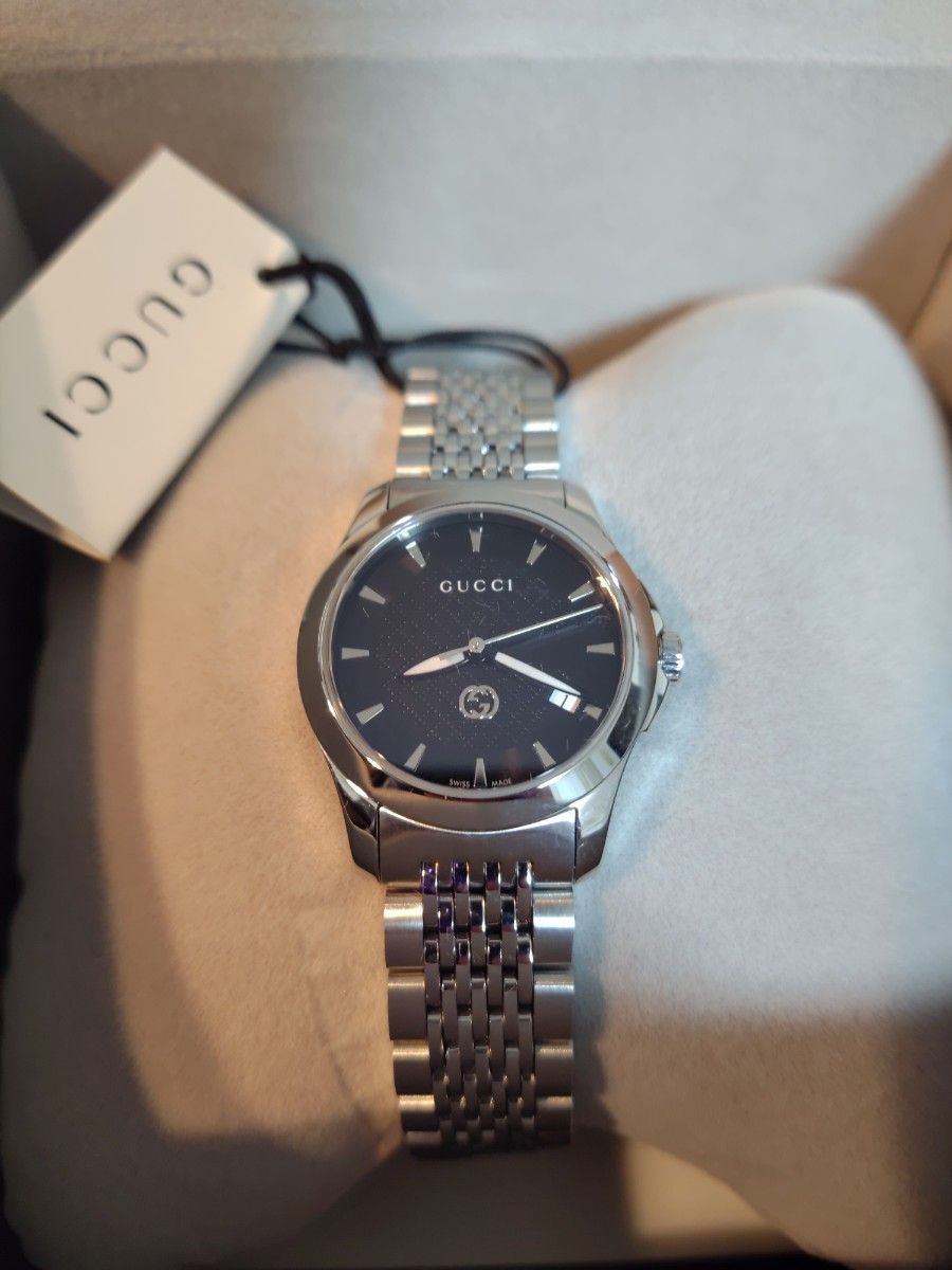 新品未使用品】GUCCI 腕時計 ブラック Gタイムレス YA1265006-