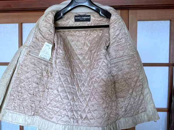 ドルチェ&ガッバーナ うなぎ革 イールレザー ライダース 定価65万円_画像6
