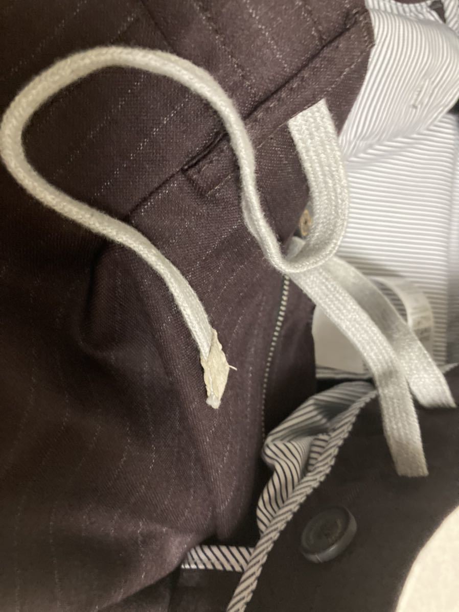  новый товар eleven ti(.) осень-зима двубортный костюм 50 Zegna. фланель материалы чай . серый полоса талия резина ввод обычная цена 21.8 десять тысяч иен 