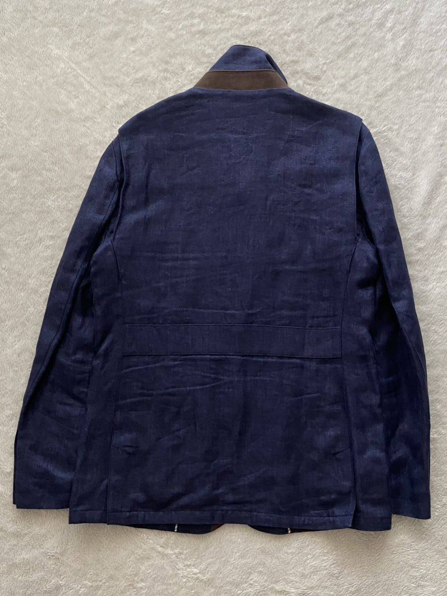 Brooks Brothers sizeS リネン ハイネックジャケット ネイビー メンズ 春夏 ブルックスブラザーズ_画像7