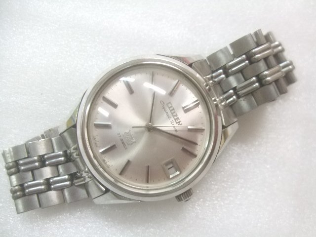 デッドストック未使用品1967年高級シチズンクリスタルデート27石自動巻腕時計動品　W519