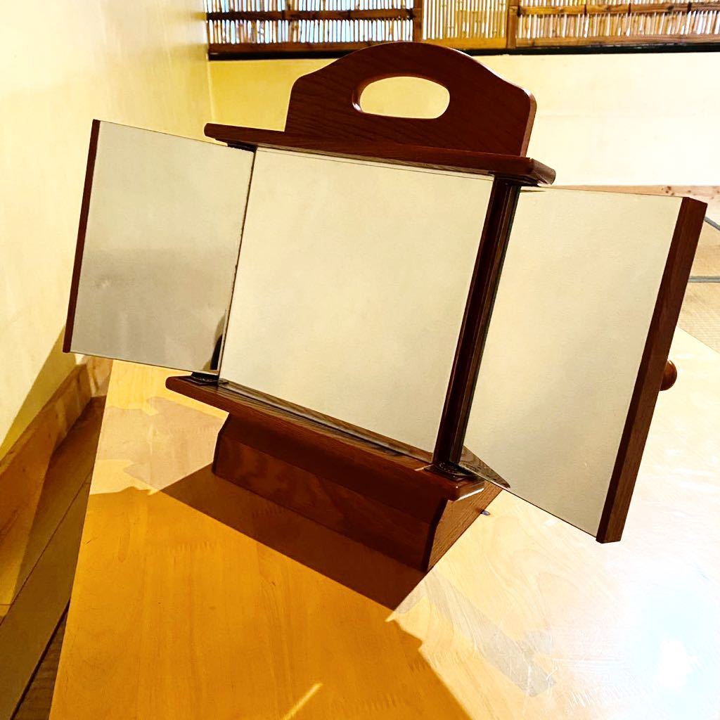 インテルナ南條 パリの雑貨屋 回転式三面鏡 三面鏡 鏡 小物入れ アクセサリー収納 ジュエリー収納 メイクボックス アンティーク の画像8