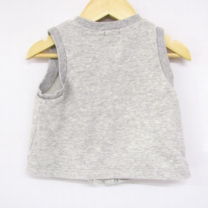  Miki House reverse side wool sweat the best front opening double B. outer for boy F 70-80 size gray baby child clothes MIKI HOUSE