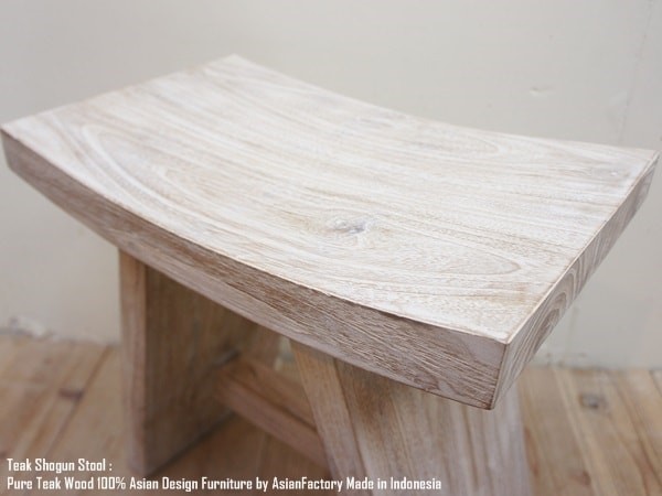 チーク無垢材 ショーグンスツール4 WW ホワイトウォッシュ 白色 木製 椅子 いす イス 踏み台 花台 ウッドスツール チェア レトロ_画像6